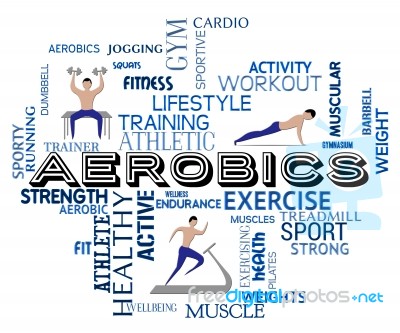 Aerobics Fitness Means Getting Fit And Gym Stock Image