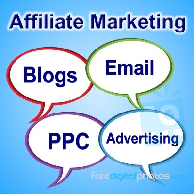 Affiliate Marketing Means Join Forces And Associate Stock Image