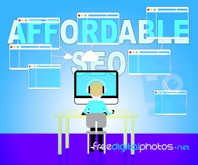 Affordable Seo Means Search Engine Optimization Discount Stock Image