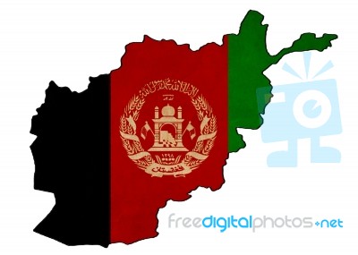 Afghanistan Map On Afghanistan Flag Drawing ,grunge And Retro Fl… Stock Image