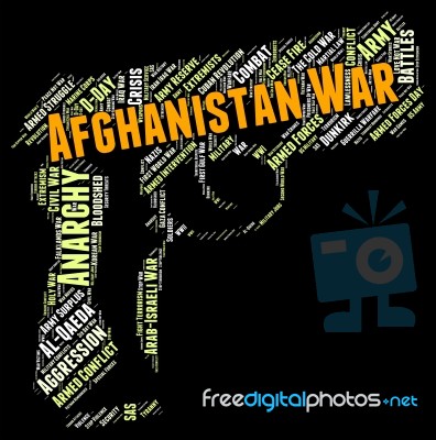 Afghanistan War Means Military Action And Afghanistani Stock Image