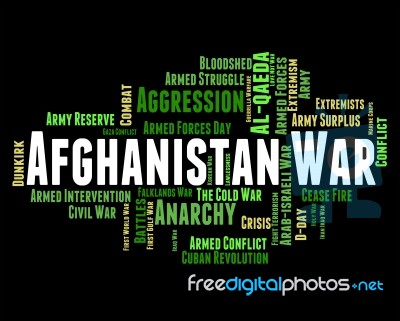 Afghanistan War Means Military Action And Clash Stock Image