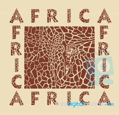 Africa - Background With Text And Texture Giraffe Stock Image