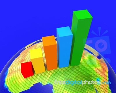 Africa Graph Indicates Financial Report And Analysis Stock Image