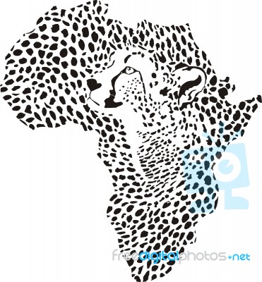 Africa In A Cheetah Camouflage Stock Image