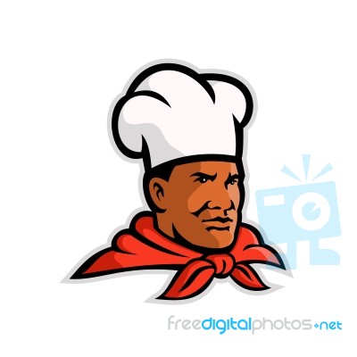 African American Chef Baker Mascot Stock Image