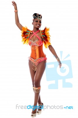 African Carnival Dancer Posing Stock Photo