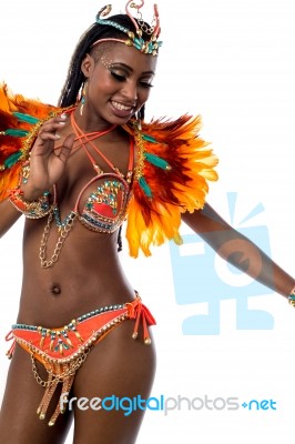 African Carnival Dancer Posing Stock Photo