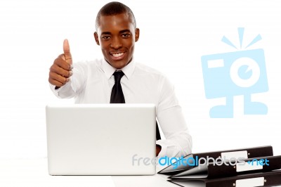 African Male Showing Thumbs Up Stock Photo