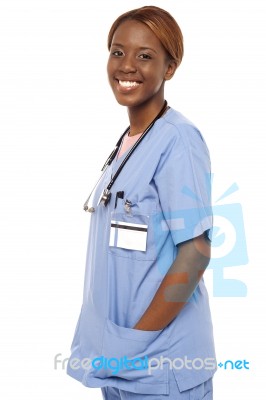 African Surgeon Hands in Pocket Stock Photo