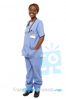 African Surgeon Hands in Pocket Stock Photo