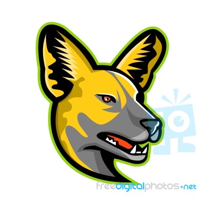 African Wild Dog Mascot Stock Image