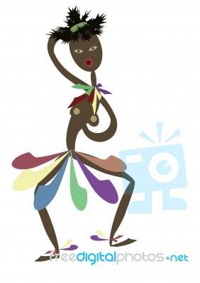 African Woman Dancing Stock Image