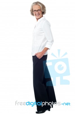 Aged Woman In Corporate Attire Stock Photo