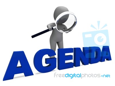 Agenda Character Means Schedule Program Or Outline Stock Image