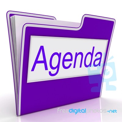 Agenda File Represents Folders Correspondence And Plan Stock Image