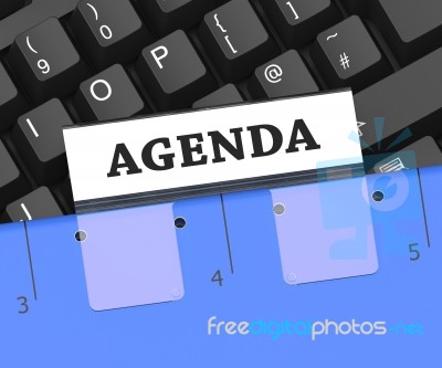 Agenda File Shows Office Schedule 3d Rendering Stock Image