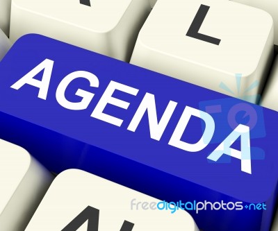 Agenda Key Means Schedule Or Outline
 Stock Image