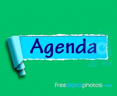 Agenda Word Means Online Schedule Or Timetable Stock Image