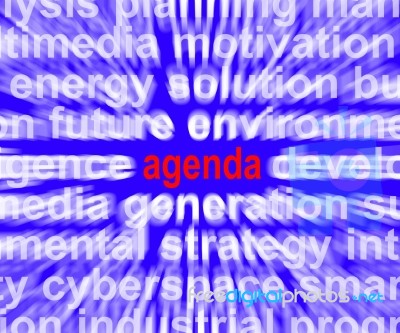 Agenda Word Means Program Schedule Or Line Up Stock Image