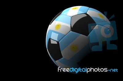 Agentina Soccer Ball Isolated Dark Background Stock Image