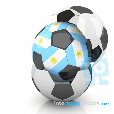 Agentina Soccer Ball Isolated White Background Stock Image