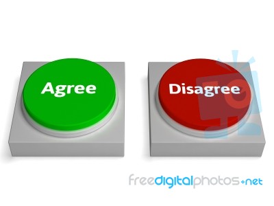 Agree Disagree Buttons Shows Agreement Stock Image