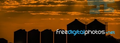 Agricultural Silos, Storage And Drying For Grains Stock Photo