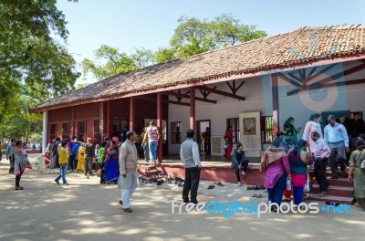 Ahmedabad, India - December 28, 2014: Tourist Visit House Of Mah… Stock Photo