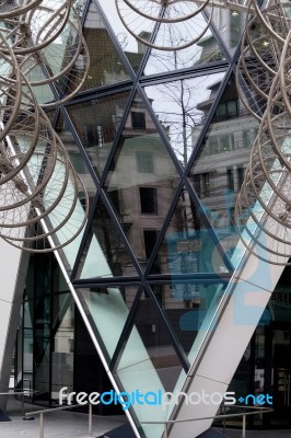 Ai Weiwei's New Forever Sculpture  Outside London's Gherkin Buil… Stock Photo