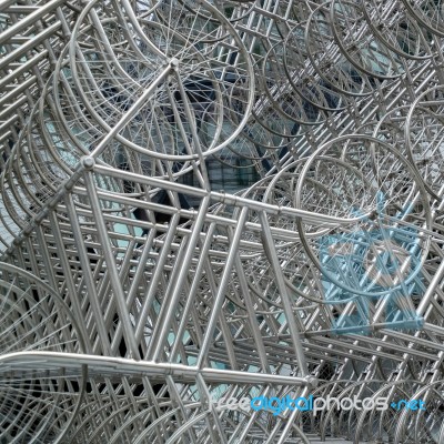 Ai Weiwei's New Forever Sculpture  Outside London's Gherkin Buil… Stock Photo