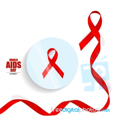 Aids Awareness Red Ribbon. World Aids Day Stock Image