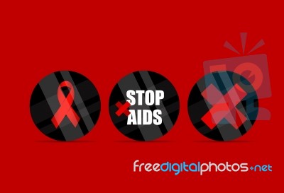 Aids Awareness Red Ribbon. World Aids Day Stock Image