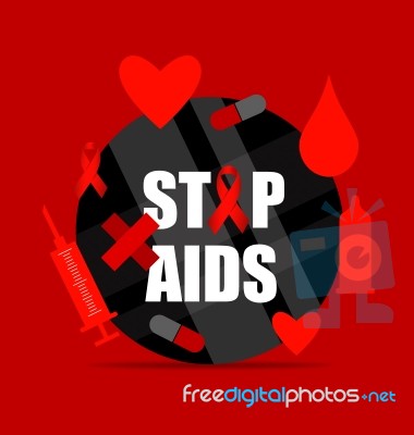 Aids Awareness Red Ribbon. World Aids Day Stock Image