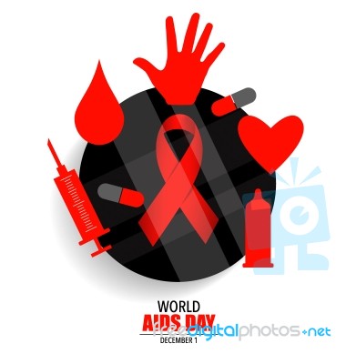 Aids Awareness Red Ribbon. World Aids Day Stock Image