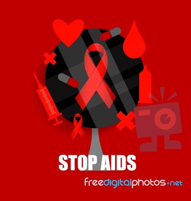 Aids Awareness Red Ribbon. World Aids Day Stock Image