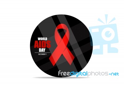 Aids Awareness Red Ribbon. World Aids Day Stock Image