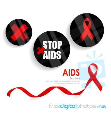 Aids Awareness Red Ribbon. World Aids Day Stock Image