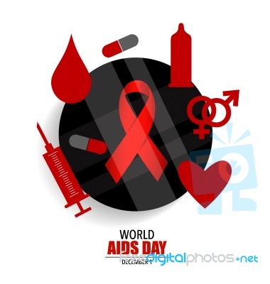 Aids Awareness Red Ribbon. World Aids Day Stock Image