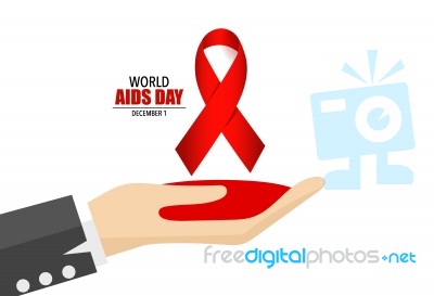 Aids Awareness Red Ribbon. World Aids Day Stock Image