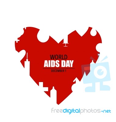 Aids Awareness Red Ribbon. World Aids Day Stock Image