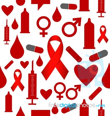 Aids Awareness Red Ribbon. World Aids Day Stock Image