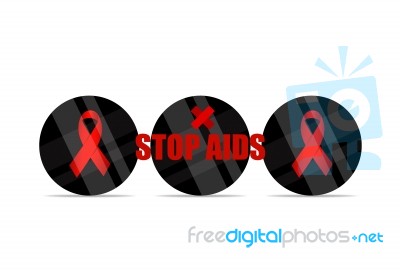 Aids Awareness Red Ribbon. World Aids Day Stock Image