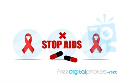 Aids Awareness Red Ribbon. World Aids Day Stock Image