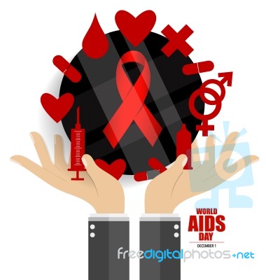 Aids Awareness Red Ribbon. World Aids Day Stock Image