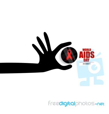 Aids Awareness Red Ribbon. World Aids Day Stock Image