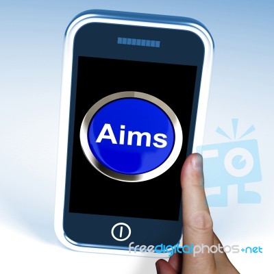 Aim On Phone Shows Targeting Aspirations Stock Image