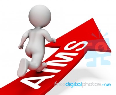 Aims Arrow Means Ambitious Progress 3d Rendering Stock Image