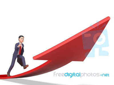 Aims Direction Means Business Person And Ahead 3d Rendering Stock Image