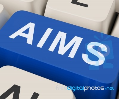 Aims Key Shows Goals Purpose And Aspirations Stock Image